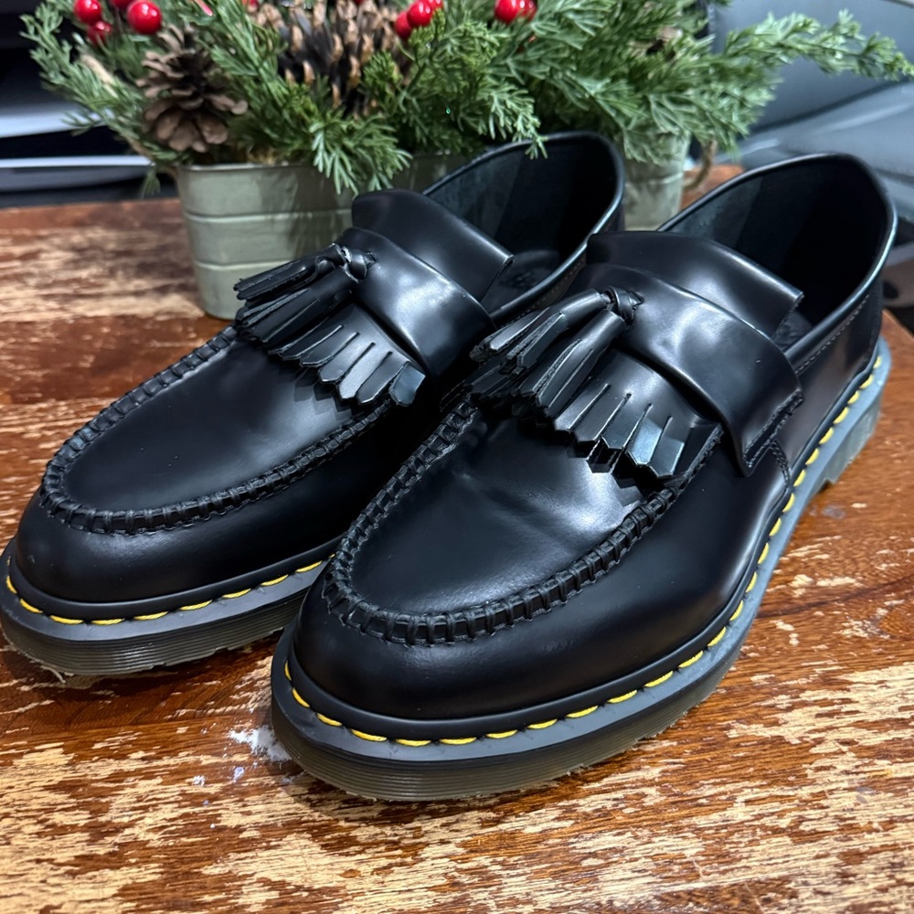 Dr. Martens Adrian Smooth Leather Tassel Loafers Black Size 12